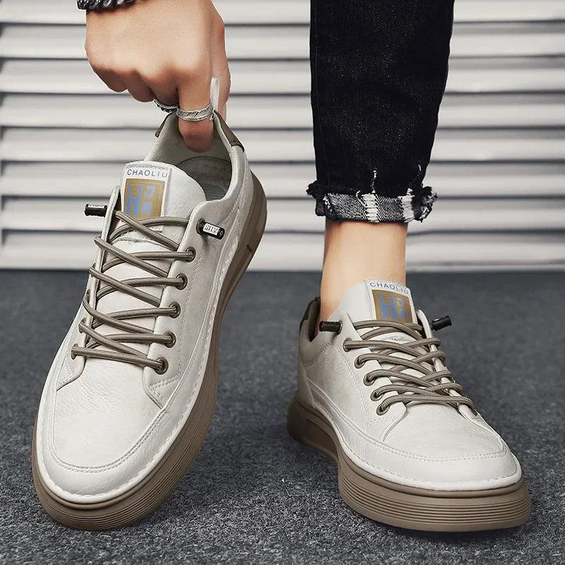 (PAGUE 1 LEVE 2 - PROMOÇÃO EXCLUSIVA) Sapatênis Masculino Em Couro Premium Orenas + BRINDE